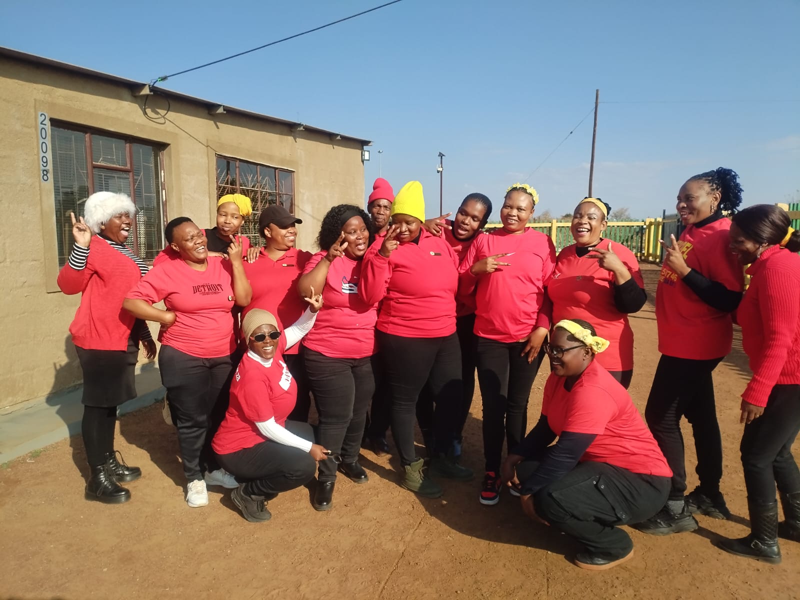 The Bokamoso team together outside their centre in Kanana